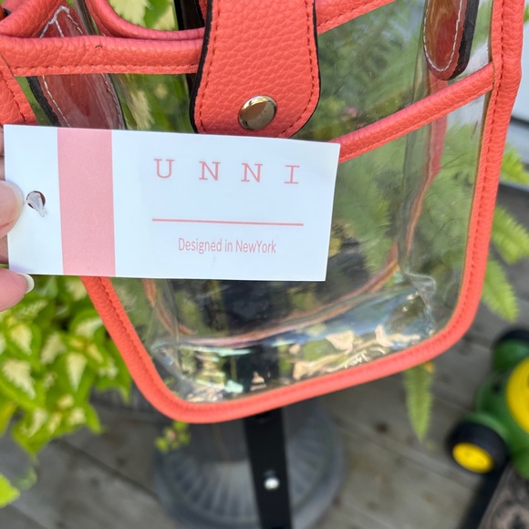 Clear Crossbody adjustable strap with coral accents.perfect for concerts & game - Picture 2 of 4